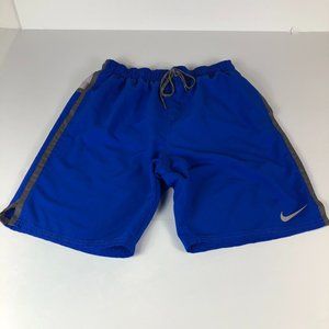 Nike Swim Shorts Men's Medium Blue & Silver Performance Swimming Trunks